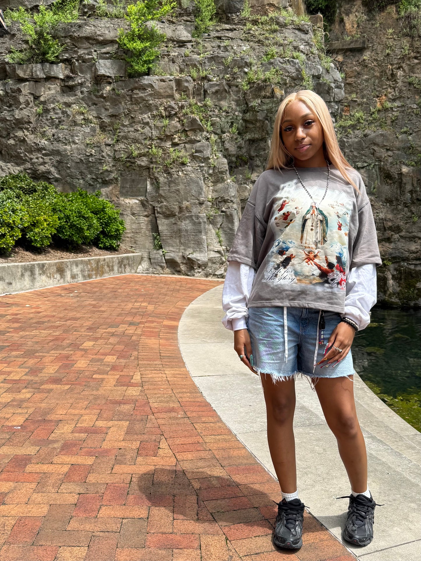 Walking With Angels Double Layered Tee